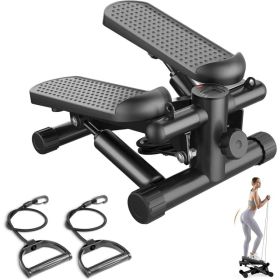 Mini Stepper With Resistance Bands, Portable Full Body Workout Stepper Machine Adjustable Foot Stepper For Fitness