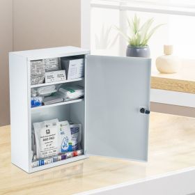 3-Shelf First Aid Cabinet Wall Mounted Medicine Cabinet Emergency Metal Med Box