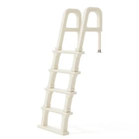 Heavy Duty In-Pool Ladder, Swimming Pool Step Pool Stairs For Above-ground Pools, Adjustable From 47in To 54in, White