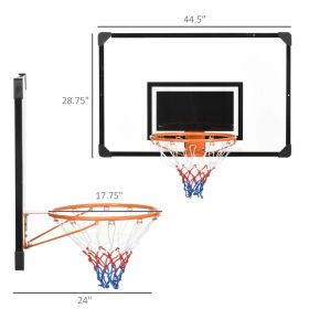 Soozier Wall Mounted Basketball Hoop With 45X 29 Shatter Proof Backboard, Durable Rim And All-Weather Net For Indoor And Outdoor Use