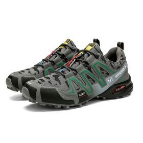 Men Hiking Shoes Climbing Male Sports Shoes Work Safety Toe Tactical Non-Slip Durable Trekking Sneakers Mens Footwear (Option: DARK GREY-48)