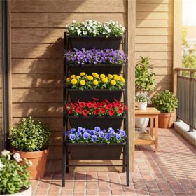 5-Tier Vertical Raised Garden Bed with Removable Planter Boxes & Drip Trays (Option: Default title)