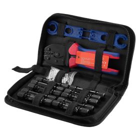Crimping Tool, 14-10 AWG Ratcheting Solar Connector Crimper Tool Kit, Clear Metric & AWG Markings, With 10 Pairs Solar Connectors, 10 Pairs Of Ca (Option: Red)