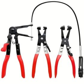 3Pcs Hose Clamp Pliers Remover Kit With Long Reach Wire Spring Hose Clamp Pliers - For Automotive Coolant Radiator Heater And Water Hose - For Me (Option: 3pcs)
