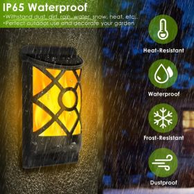 96 LED Dancing Flame Solar Stake Lights with Light Sensor Auto On Off, 1200mAh Battery Up To 12 Hours Working IP65 Waterproof ABS Landscape Light (Option: Default title)