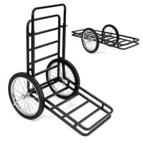Black Game Cart with Double-Layer Structure - 2-Level Adjustment, 550 lbs Capacity, 20" Rubber Wheels for Outdoor Hauling (Option: Default title)