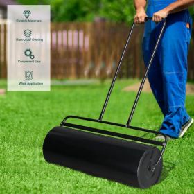 36in Cylindrical Iron Lawn Roller Black (Option: Default title)