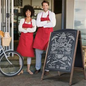25.6" x 2.4" x 40.0" Billboard Wood A-Frame Sidewalk Signage Chalkboard (Option: As picture)