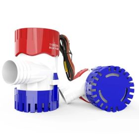 1100GPH 12V Electric Marine Submersible Bilge Sump Water For Boat 3  4Hose (Option: Red White Blue)